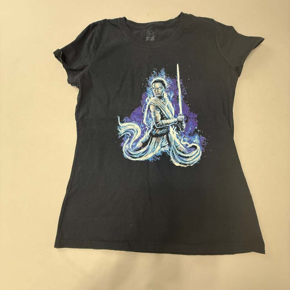 Fruit of the Loom Star Wars Rey Graphic T-Shirt Ladies Small